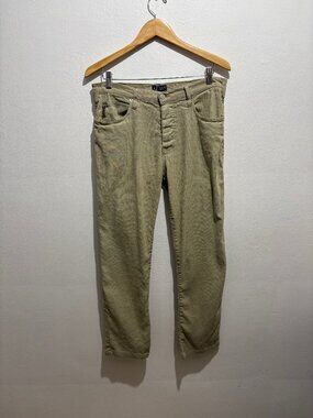 Vintage Armani Jeans stretch Linen Comfort Fit Ecowash 5 pocket jeans in khaki